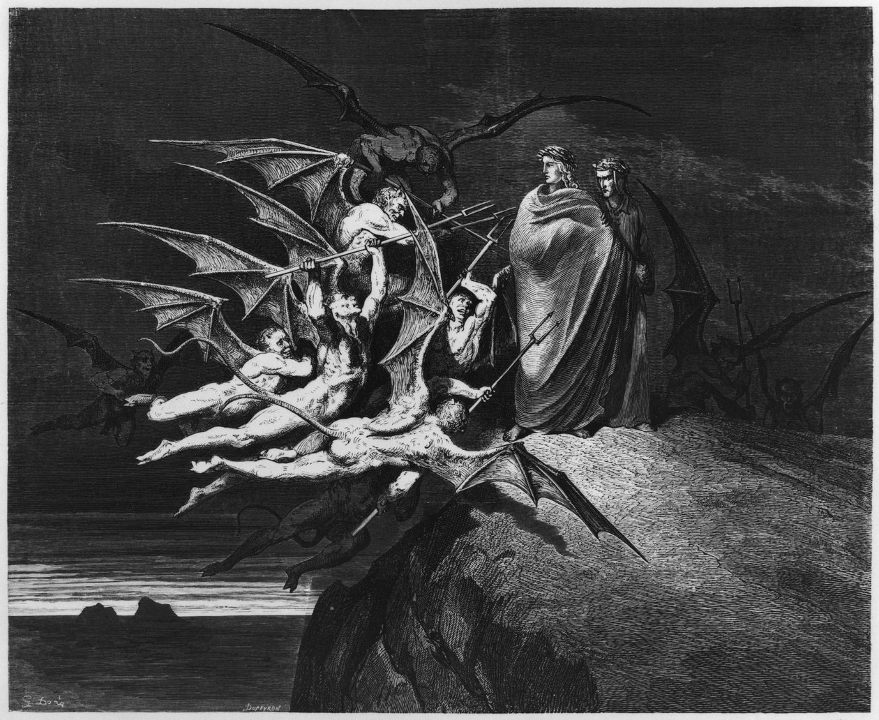 来自“神曲”（Inferno）的插图作者：Dante Alighieri（1265-1321）巴黎，1885年出版 作者 古斯塔夫·多尔（Gustave Dore）
