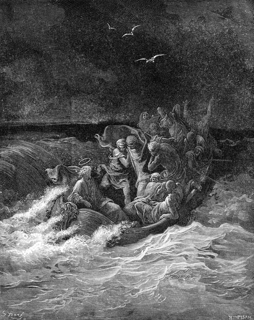 耶稣镇定风暴 - 圣经 作者 古斯塔夫·多尔（Gustave Dore）