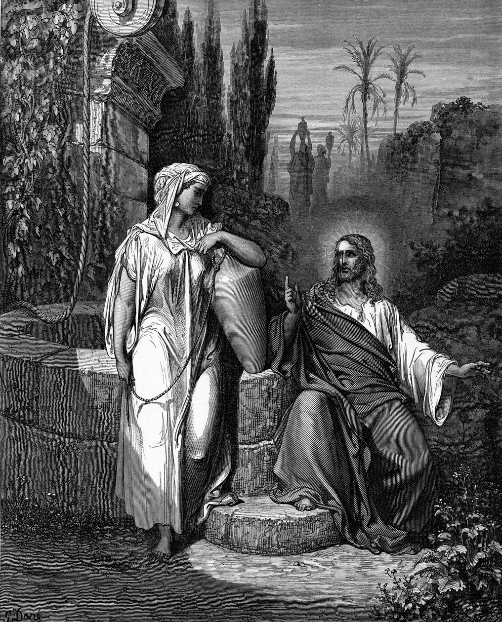 耶稣与撒玛利亚妇女谈话 - 圣经 作者 古斯塔夫·多尔（Gustave Dore）