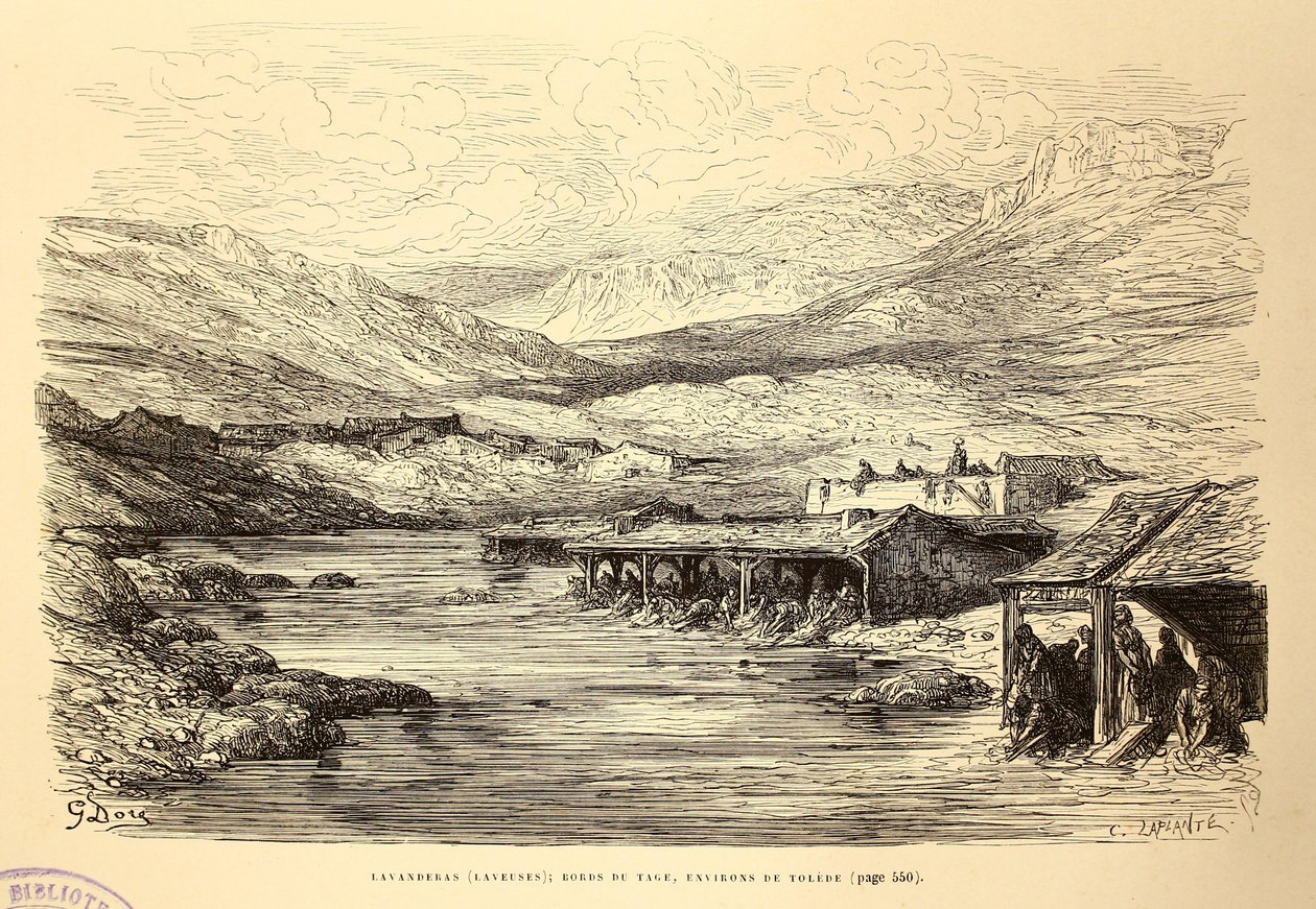Lavanderas（洗衣机）;地板的边缘，托莱多的周围 作者 古斯塔夫·多尔（Gustave Dore）