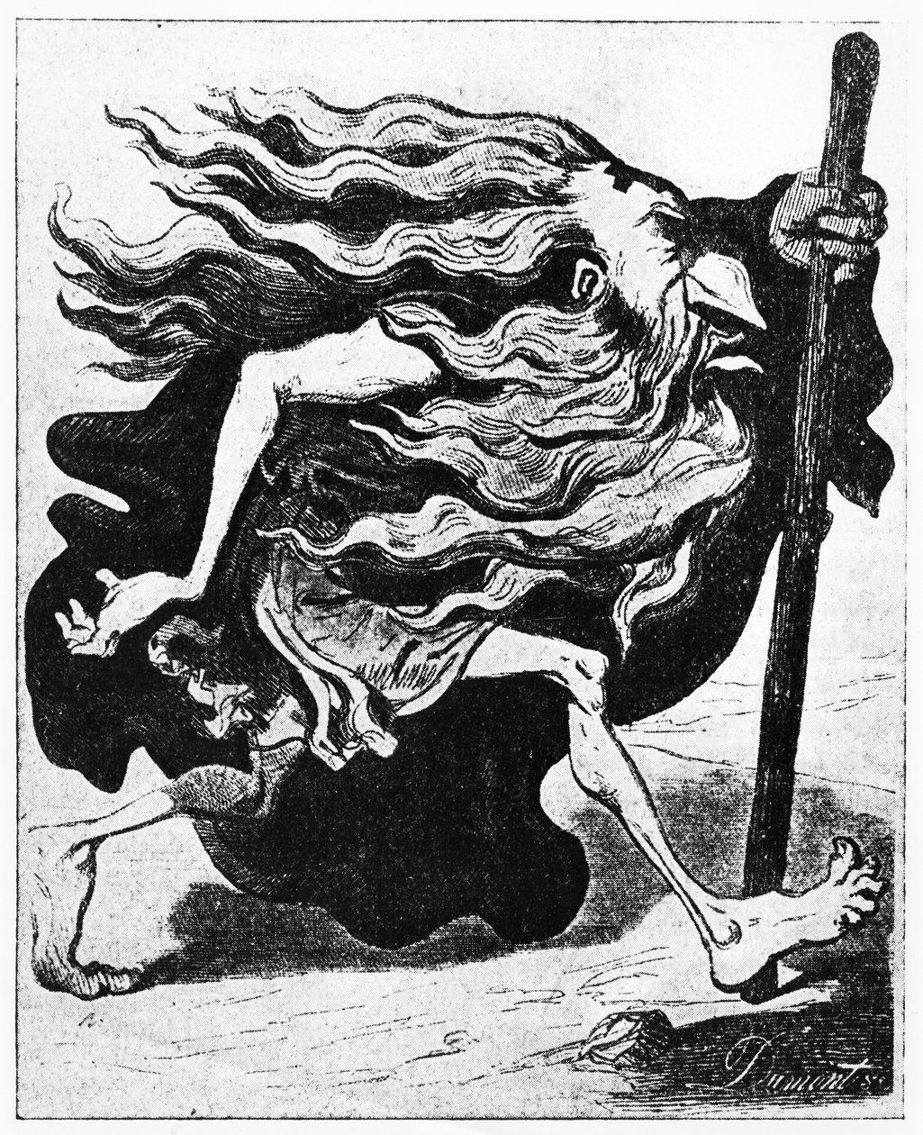 “流浪的犹太人”，来自&39;Journal Pour Rire&39;的漫画，1852年5月22日 作者 古斯塔夫·多尔（Gustave Dore）
