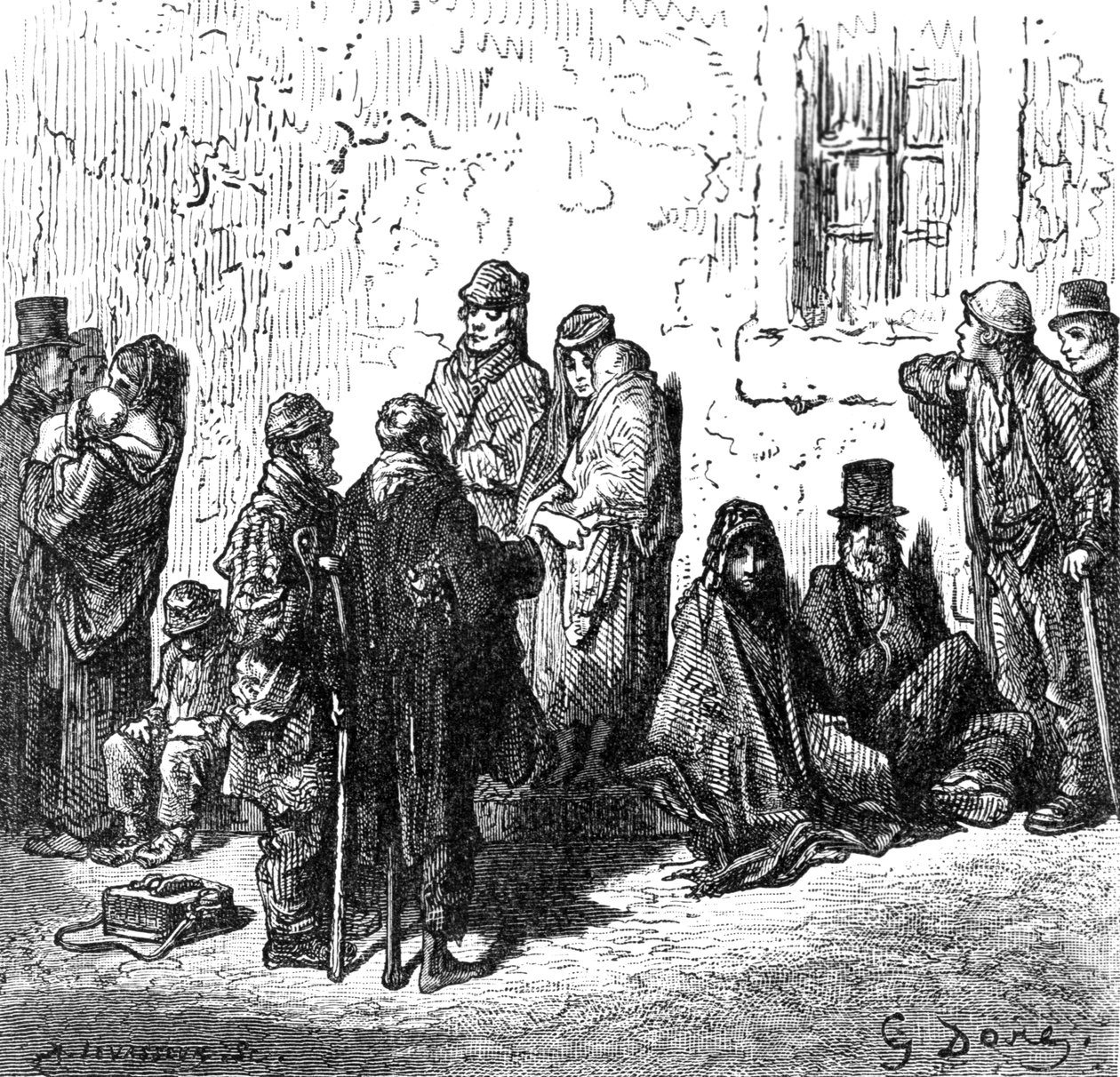 Les Miserables，来自威廉布兰查德杰罗尔德的“伦敦，朝圣”，1872年 作者 古斯塔夫·多尔（Gustave Dore）