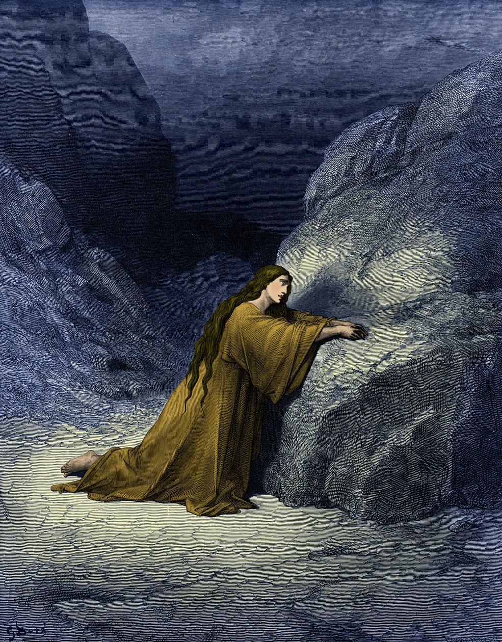 抹大拉的玛利亚，悔改的罪人 - 圣经 作者 古斯塔夫·多尔（Gustave Dore）