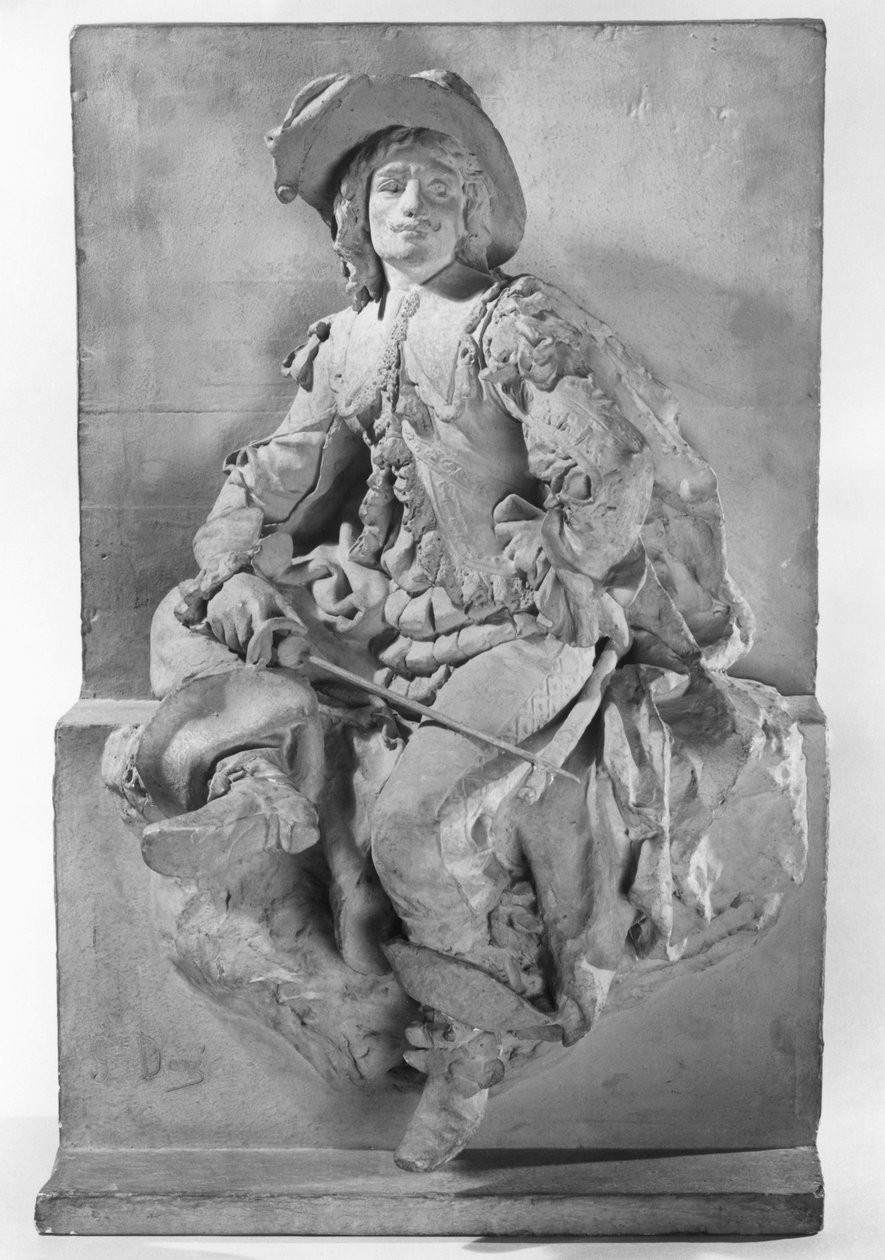 亚历山大·杜马斯·佩雷，d&39;Artagnan纪念碑模型或火枪手图，1882年（有色石膏）（另见98561,287761至287763） 作者 古斯塔夫·多尔（Gustave Dore）