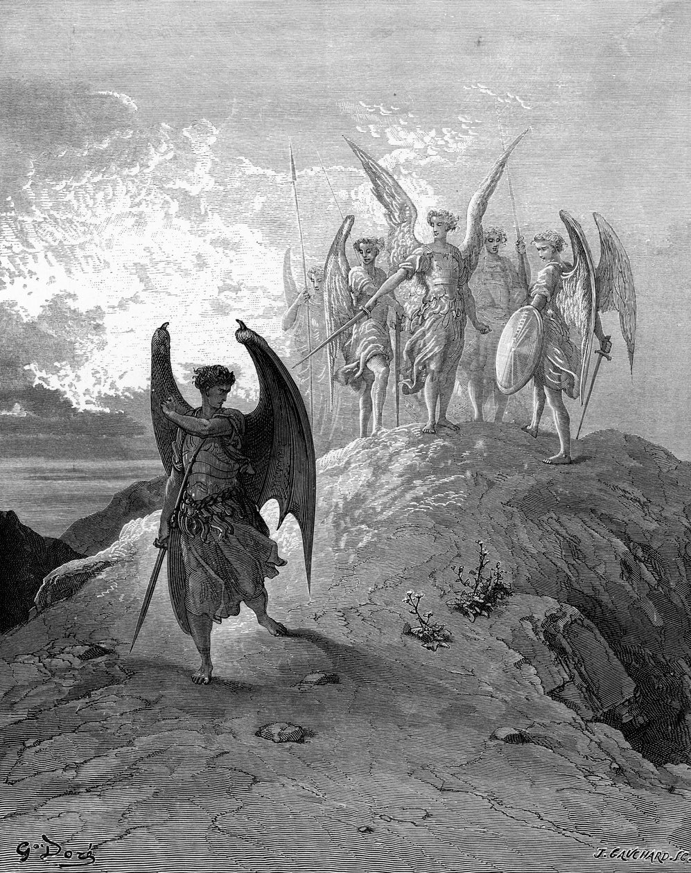 失乐园：撒旦被多雷征服 作者 古斯塔夫·多尔（Gustave Dore）