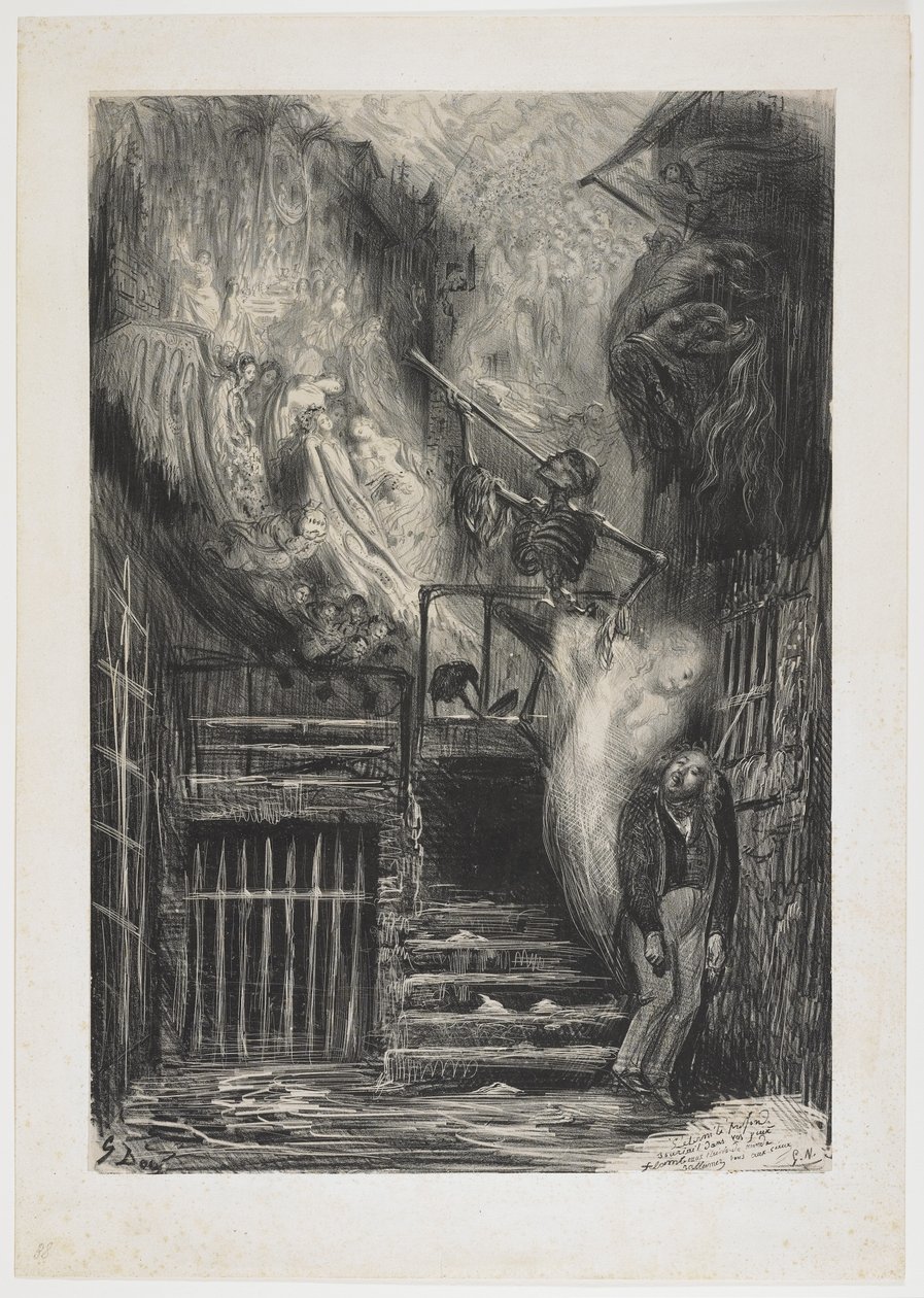 老灯笼街（GérarddeNerval之死），1855年 作者 古斯塔夫·多尔（Gustave Dore）