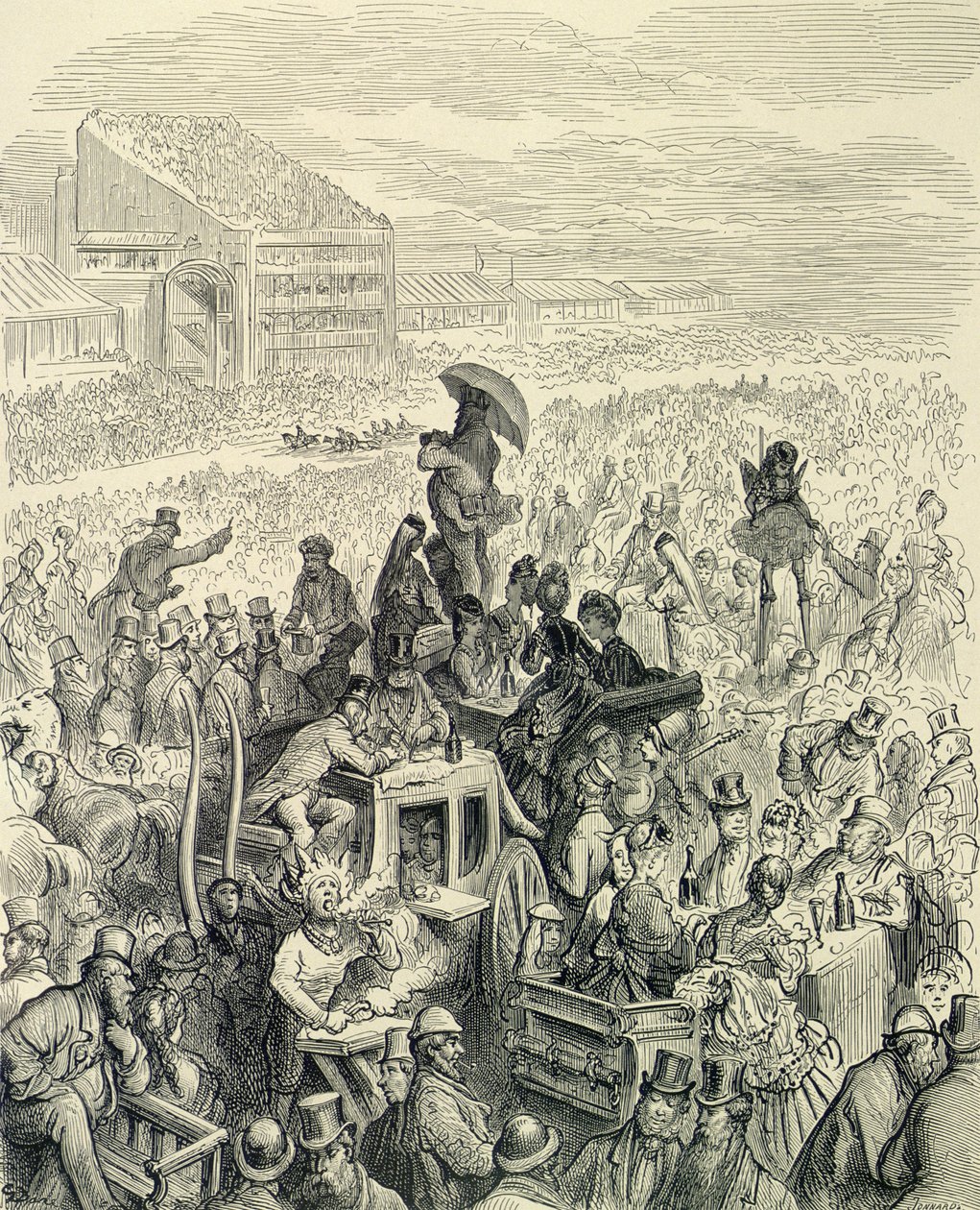 德比 - 午餐，来自&39;伦敦，一个朝圣&39;，由William Blanchard Jerrold（1826-84）撰写，由Paul Jonnard-Pacel（d.1902），酒吧刻。 1872年 作者 古斯塔夫·多尔（Gustave Dore）