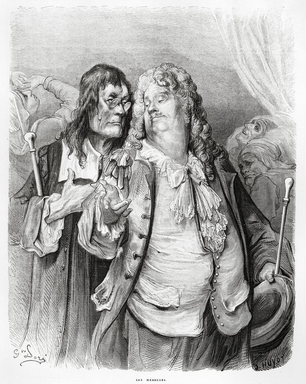 医生，1868年La Fontaine的“寓言”插图 作者 古斯塔夫·多尔（Gustave Dore）