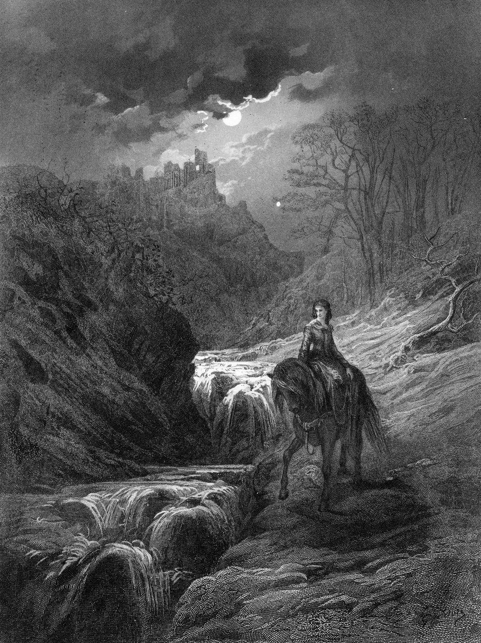 月光骑，1868年Alfred Tennyson的“国王的Idylls”插图 作者 古斯塔夫·多尔（Gustave Dore）