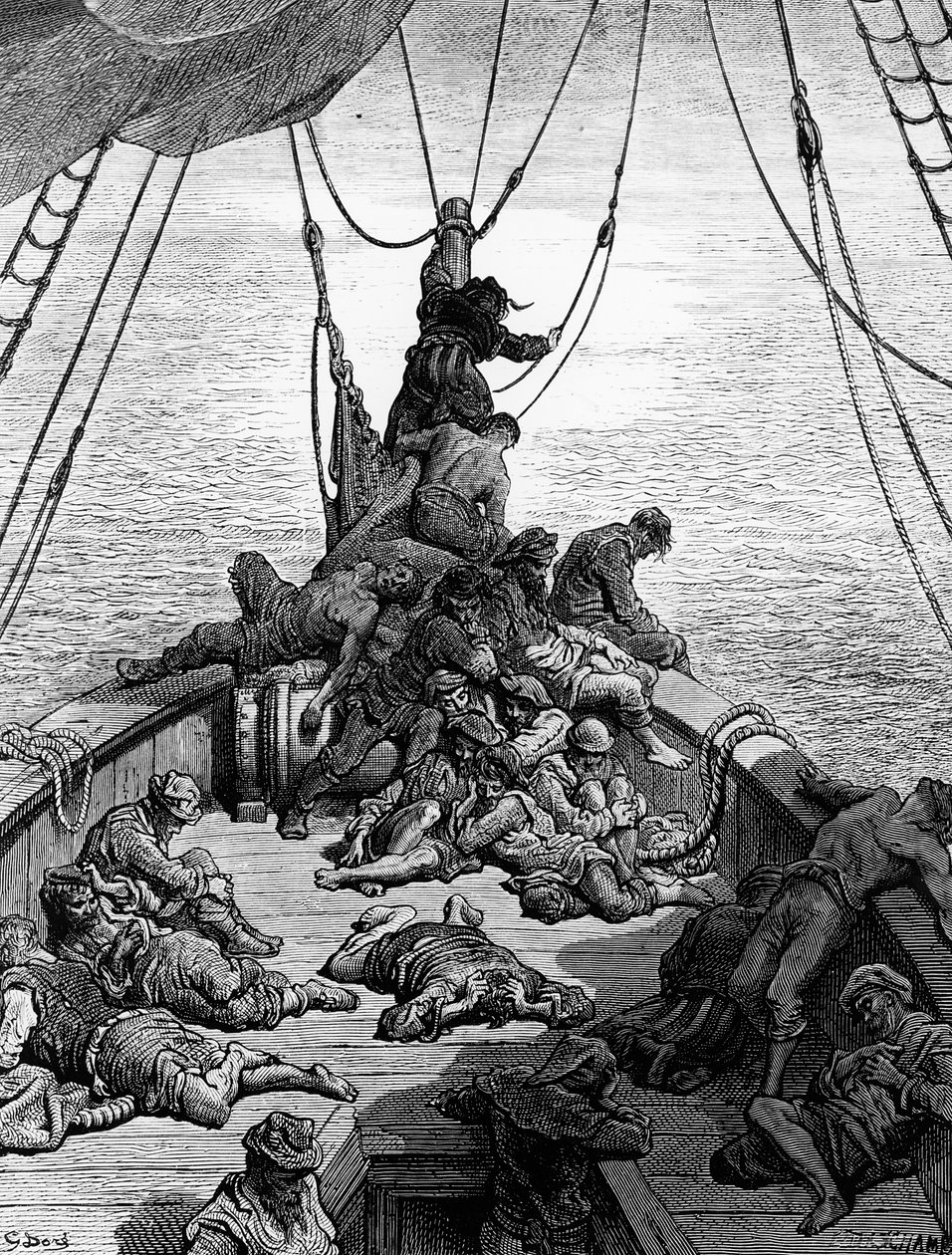 ST Coleridge的“The Riner of the Ancient Mariner”，由ST Coleridge出版，由Harper und Brothers，纽约出版，1876年（木刻） 作者 古斯塔夫·多尔（Gustave Dore）