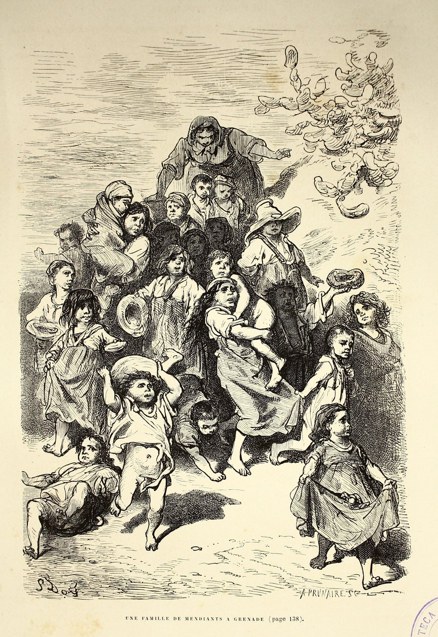 格拉纳达的一个乞丐家庭 作者 古斯塔夫·多尔（Gustave Dore）
