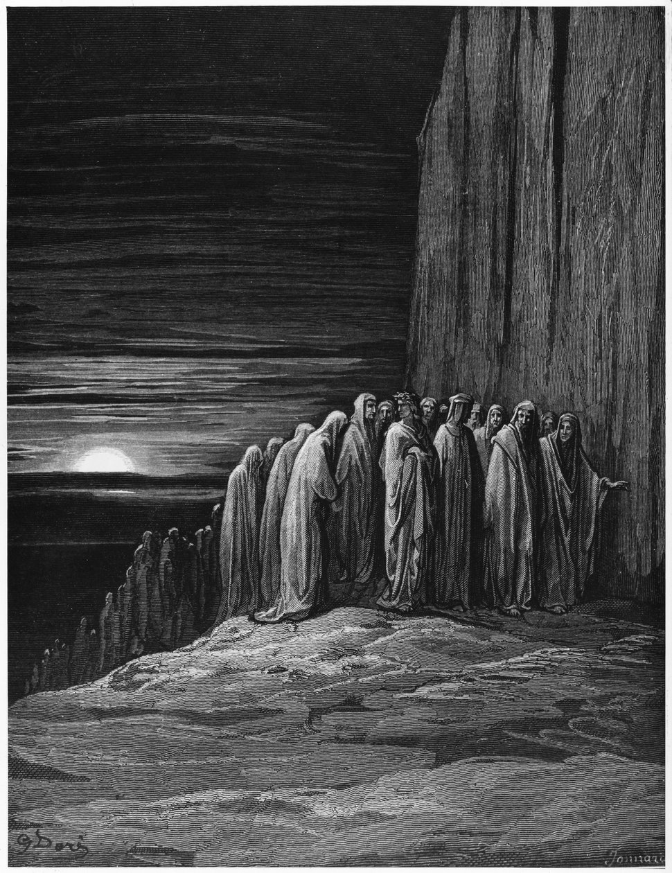 维吉尔（公元前70  -  19年）和但丁，来自“神曲”（Inferno）的插图作者：Dante Alighieri（1265-1321）巴黎，1885年出版 作者 古斯塔夫·多尔（Gustave Dore）