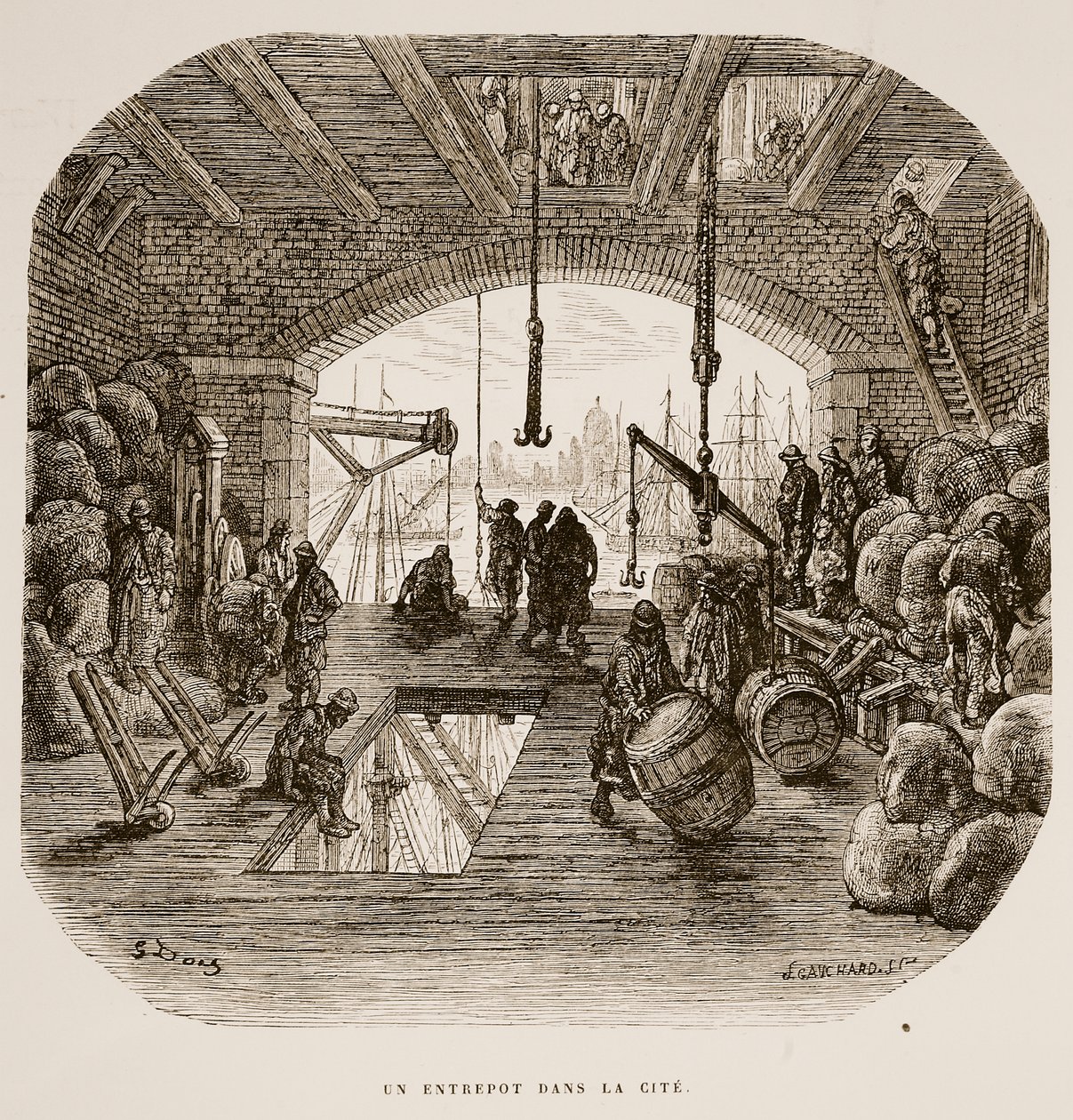 仓储，来自&39;伦敦，一个朝圣&39;，由William Blanchard Jerrold（1826-94）编写，并由Gauchard，pub雕刻。 1872年 作者 古斯塔夫·多尔（Gustave Dore）