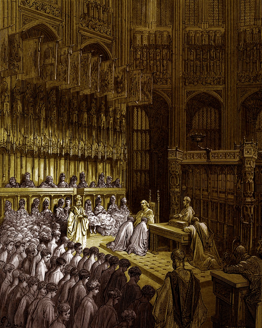 威斯敏斯特教堂 - 由Doré确认威斯敏斯特男孩 作者 古斯塔夫·多尔（Gustave Dore）