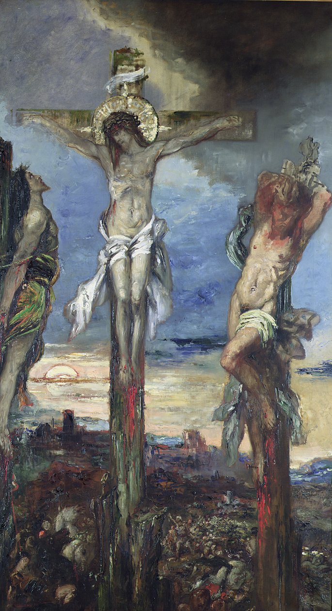1870年，两个盗贼之间的基督 作者 古斯塔夫·莫罗（Gustave Moreau）