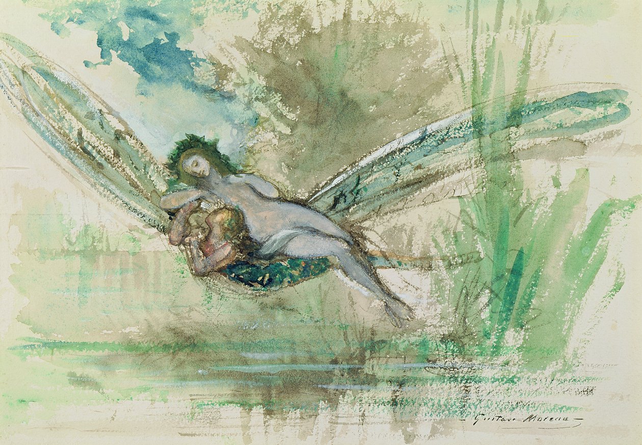 蜻蜓，c.1884 作者 古斯塔夫·莫罗（Gustave Moreau）