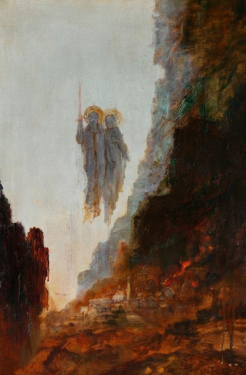 所多玛的天使 作者 古斯塔夫·莫罗（Gustave Moreau）