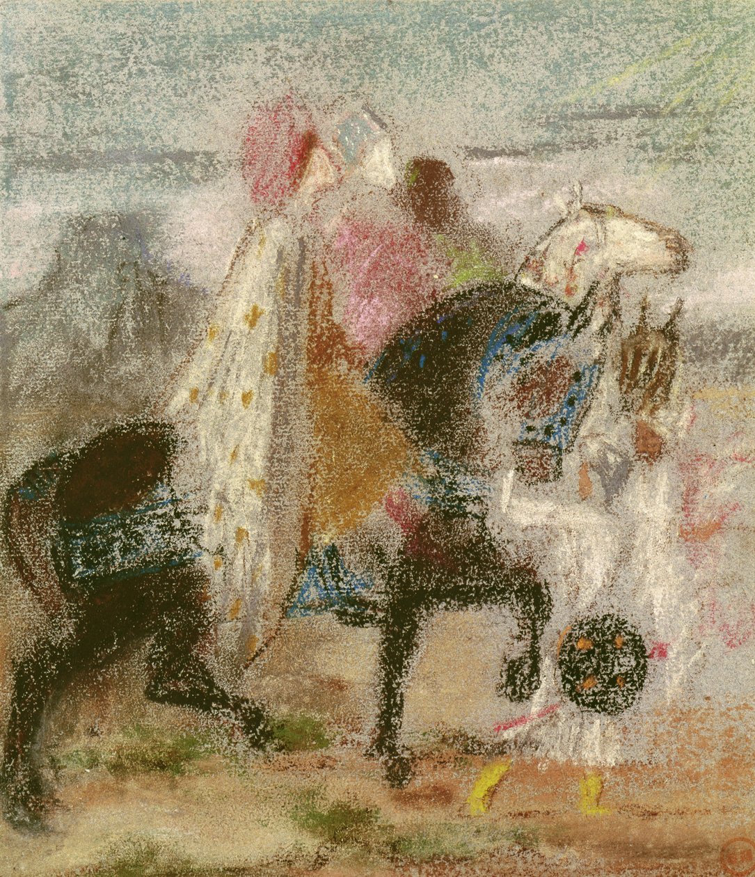 The Three Magi，始于1860年，1882年后重新制作（纸上粉彩） 作者 古斯塔夫·莫罗（Gustave Moreau）