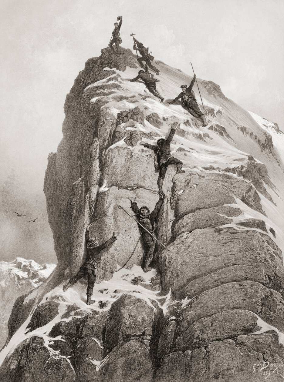 First ascent of the Matterhorn (engraving) 作者 古斯塔夫（之后）多尔