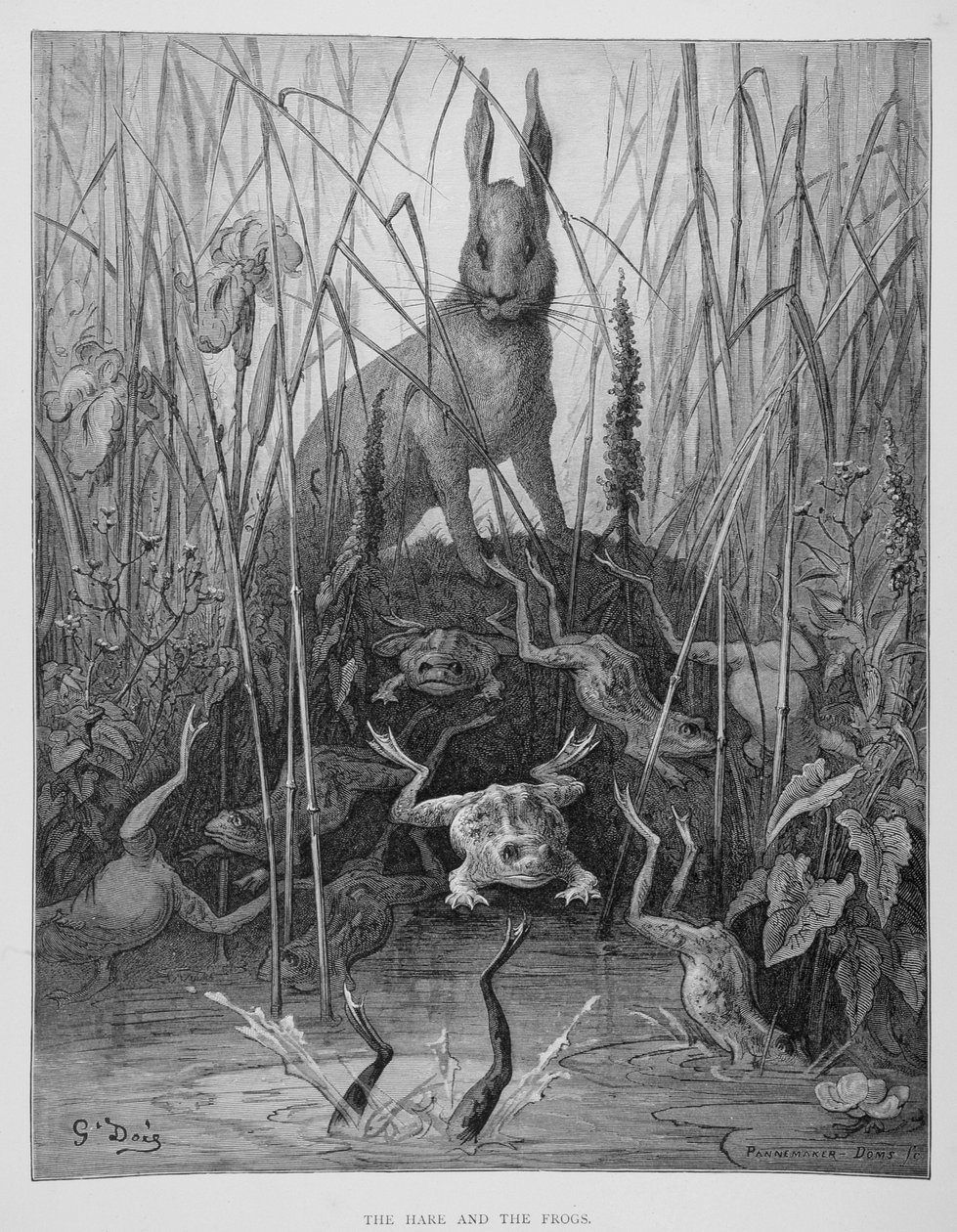 The Hare and the Frogs, ochokera ku 