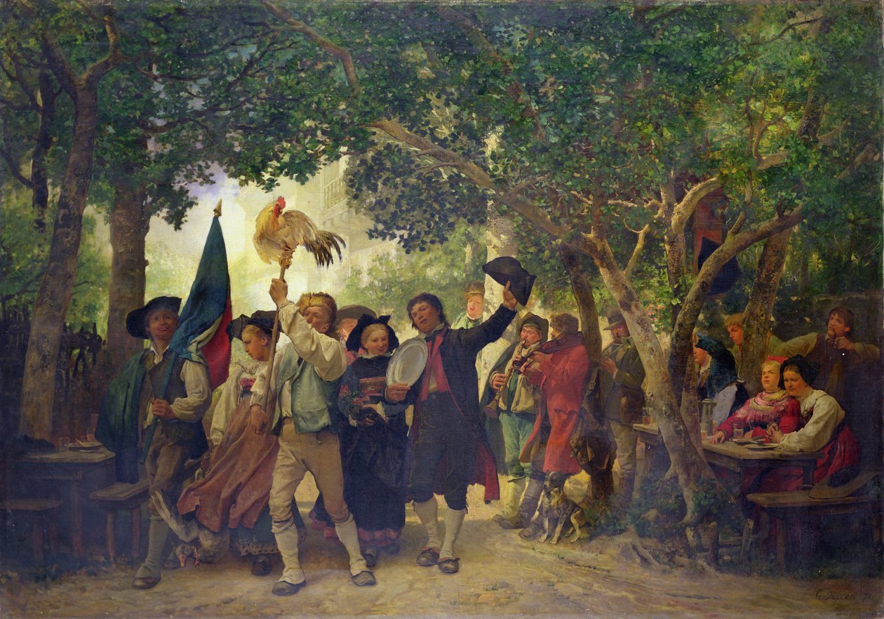 公鸡舞蹈的获胜者，1871年 作者 古斯塔夫·布里昂（Gustave Brion）