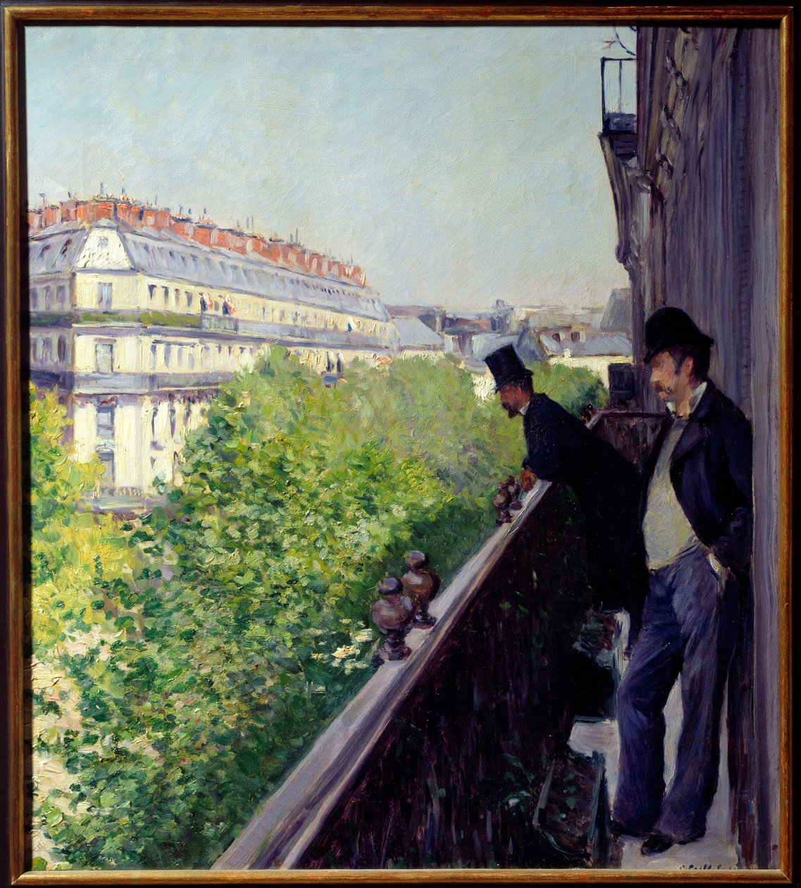 Gustave Caillebotte (1848-1894) 1880 Dim 于 1880 年绘制的巴黎阳台。 0,6x0,66 m 私人收藏 - 1880 年的巴黎阳台。 Gustave Caillebotte 绘画（1848-1894） 作者 古斯塔夫·卡耶博特