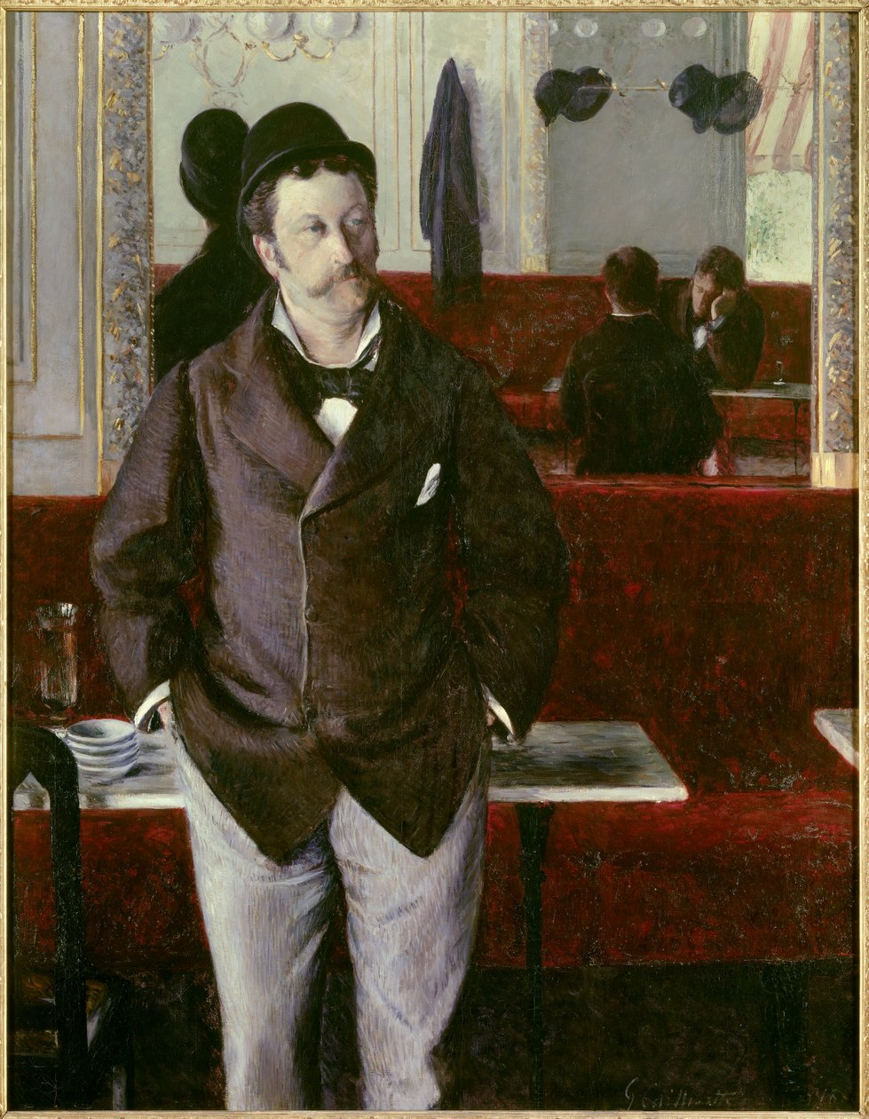 在咖啡馆里 古斯塔夫·卡耶博特 (Gustave Caillebotte) (1848-1894) 的画作，1880 年 1,53x1,14 m 鲁昂，美术博物馆 作者 古斯塔夫·卡耶博特