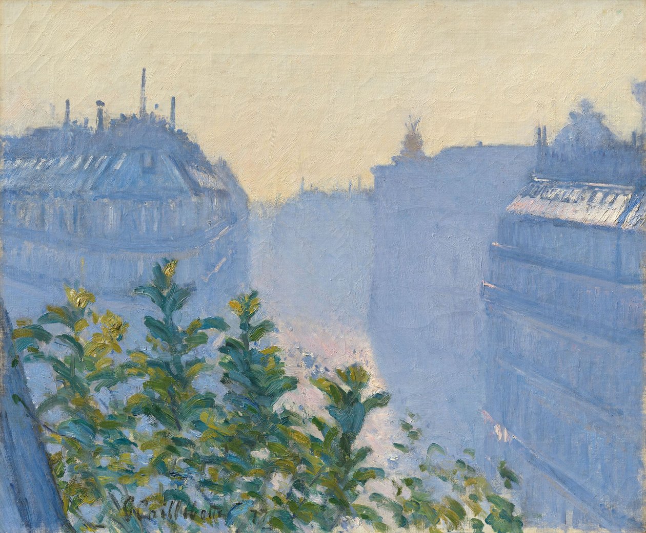 德语  Rue Halévy, Blick von einem Balkon Rue Halévy, View from a Balcon 作者 古斯塔夫·卡耶博特