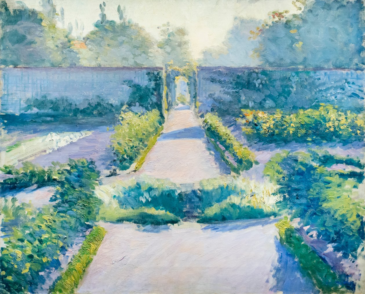 菜园，耶雷斯，c。 1875-1877（布面油画） 作者 古斯塔夫·卡耶博特