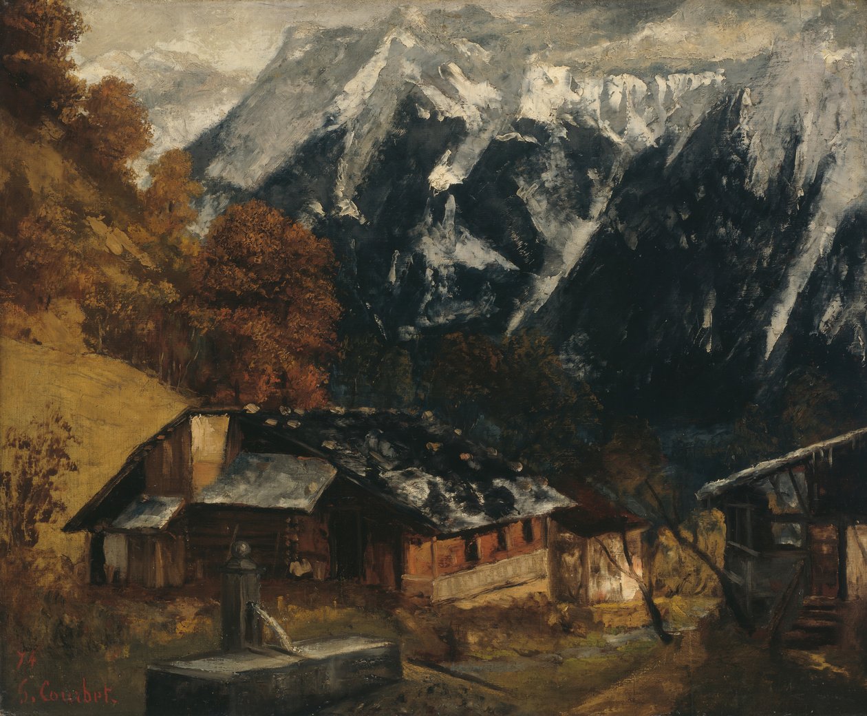 阿尔卑斯山的风景，1874年。 作者 古斯塔夫·库尔贝
