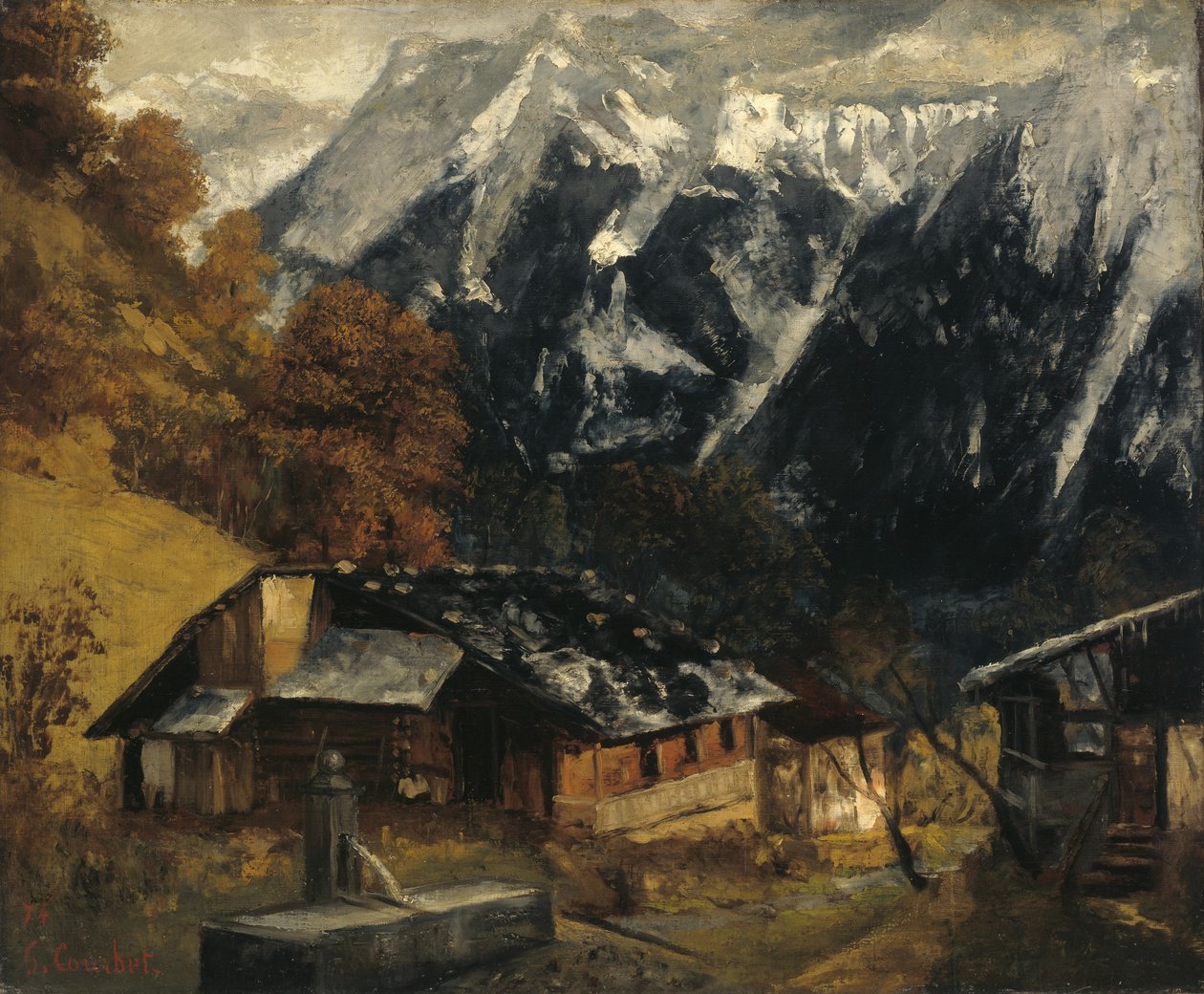 高山风景，1874年 作者 古斯塔夫·库尔贝