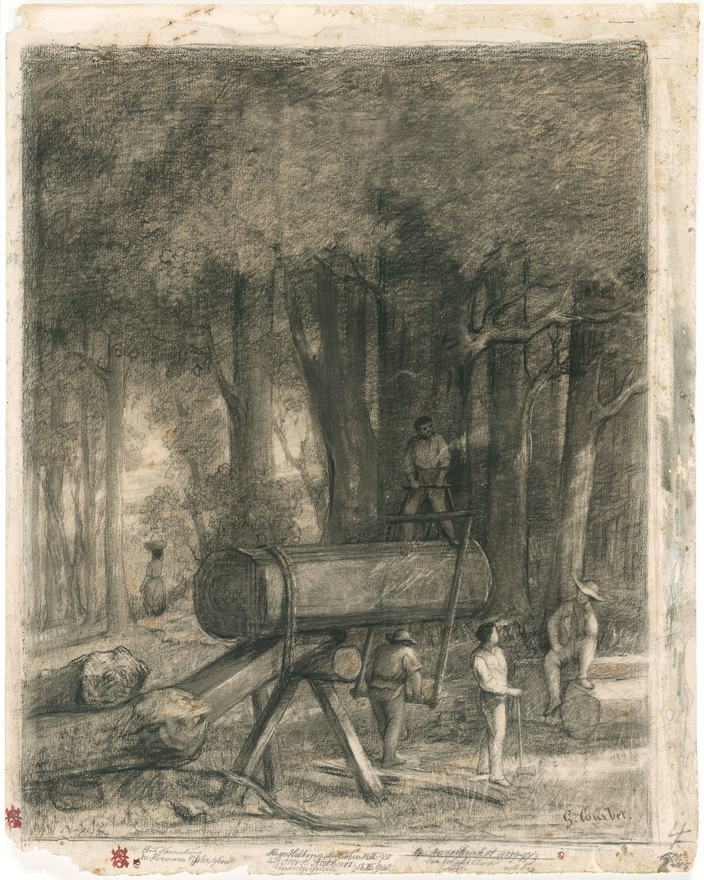 库尔贝 - 《樵夫》，1860 年 作者 古斯塔夫·库尔贝