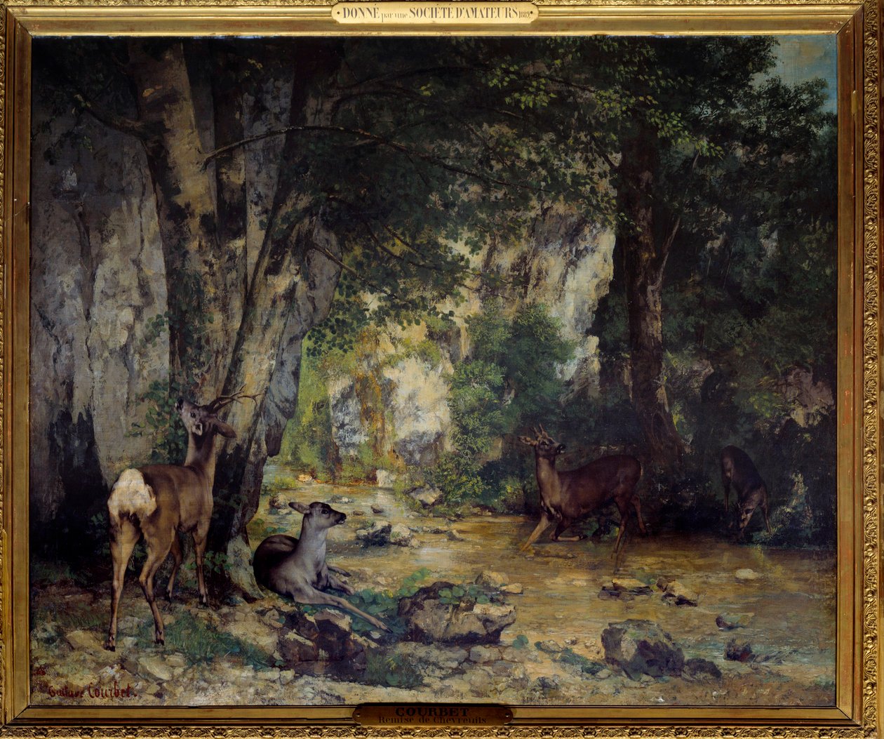 La delivery de deer au ruisseau de Plaisir Fontaine Painting by Gustave Courbet (1819-1877) 1866 Sun. 1,74x2,09 m . 作者 古斯塔夫·库尔贝