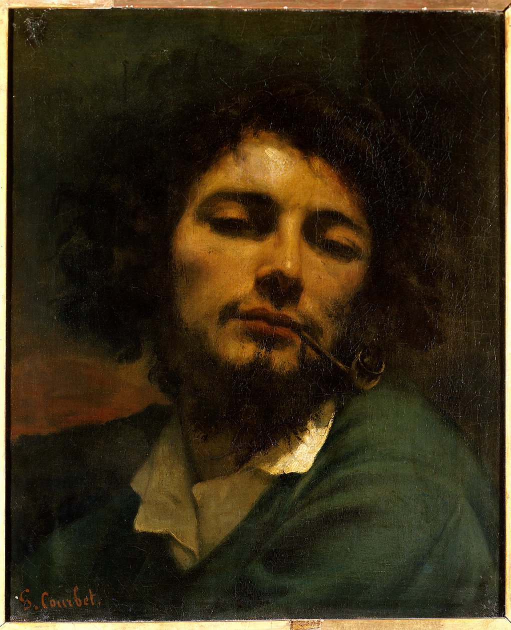 Man has the pipe (h s/t 0.45 x 0.37)，由 Gustave Courbet 于 1849 年（1819-1877）蒙彼利埃绘制。 法布尔博物馆。 作者 古斯塔夫·库尔贝