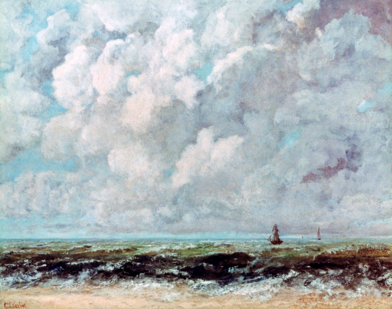 海洋景观，c1840-1877 作者 古斯塔夫·库尔贝