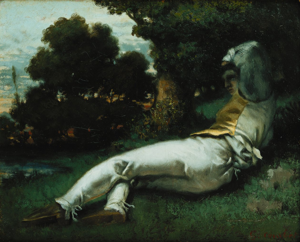 午睡; La Sieste，约1841-42 作者 古斯塔夫·库尔贝
