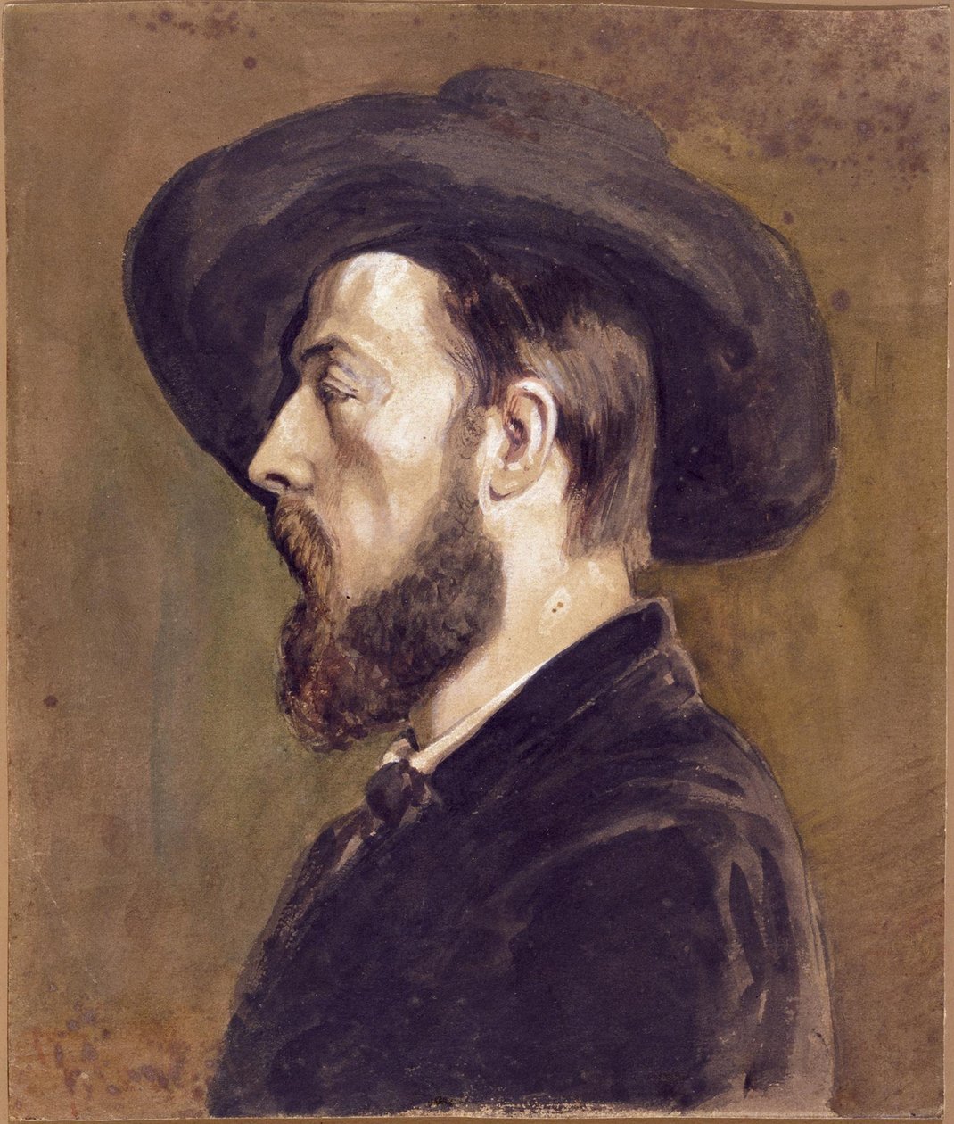 Johan Barthold Jongkind肖像（1819-1891）。 作者 古斯塔夫·库尔贝
