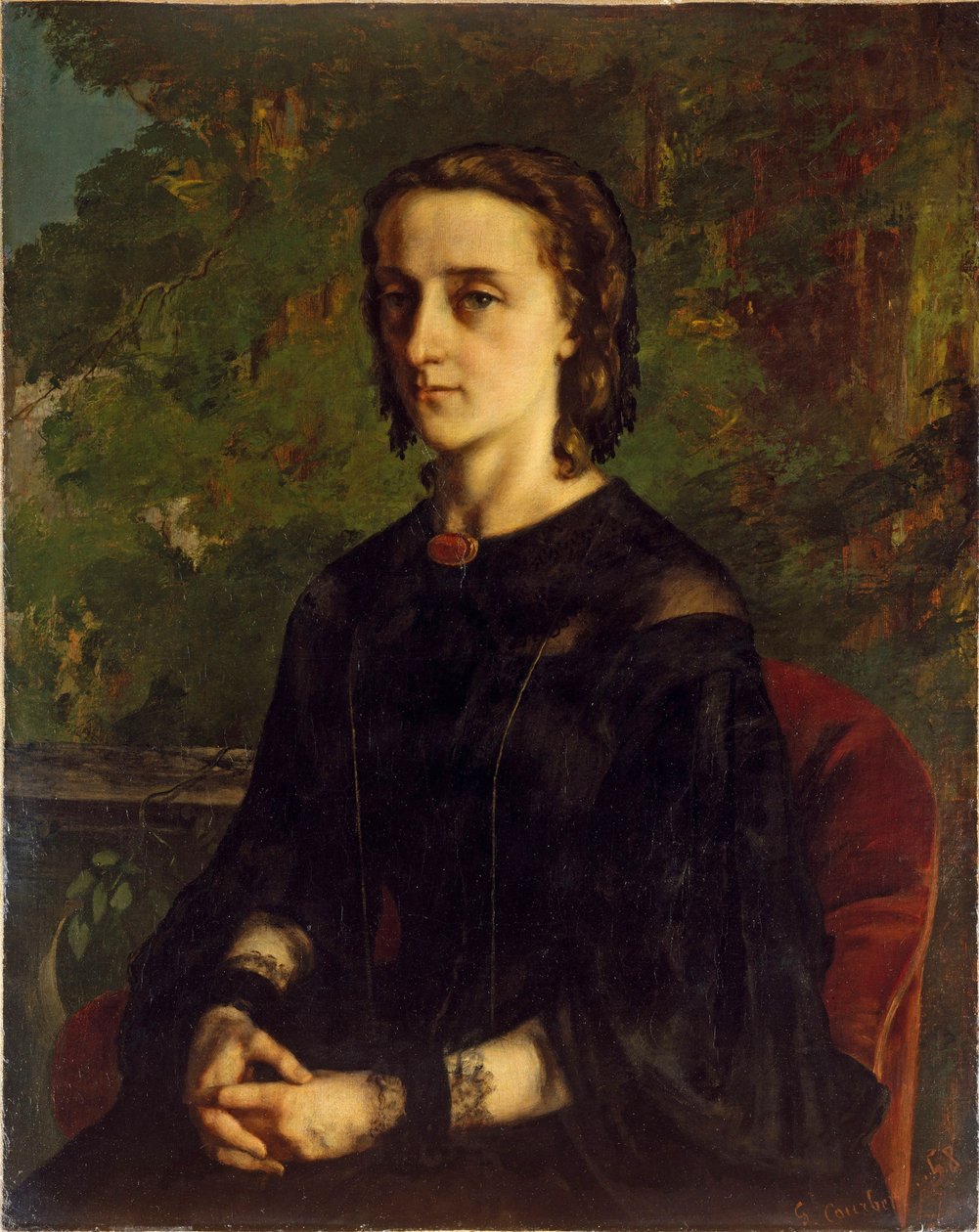 肖像Mme de Brayer或波兰流亡者，1858年由Gustave Courbet（1819-1877） 作者 古斯塔夫·库尔贝