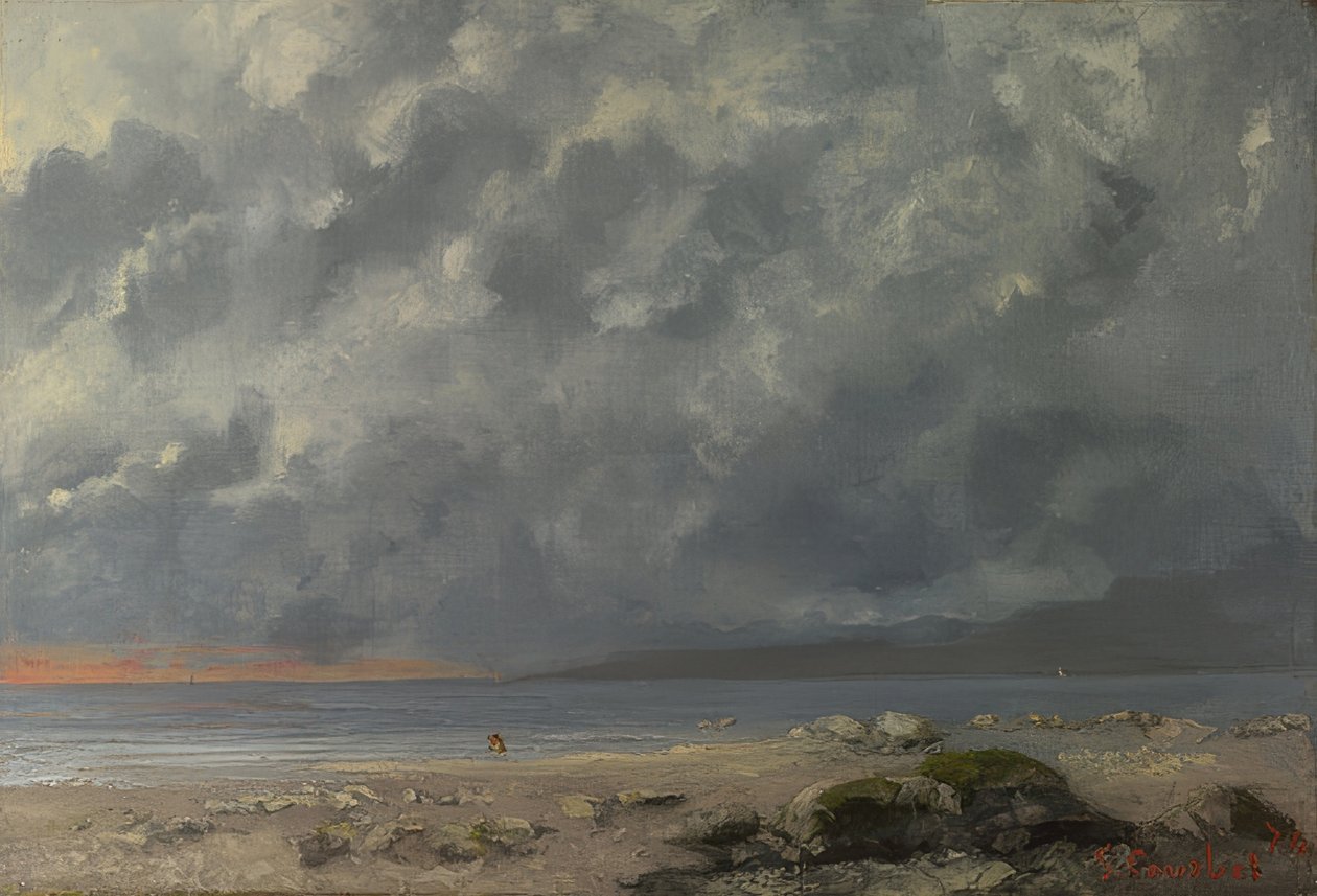 Strandszene。 1874年 作者 古斯塔夫·库尔贝