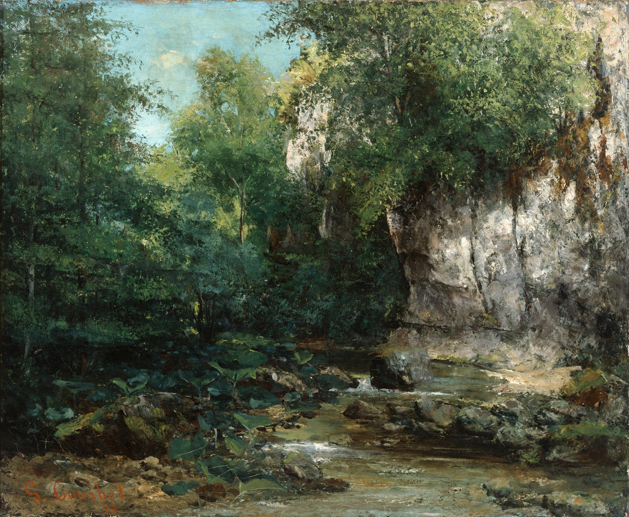 溪流的岸边，1873年 作者 古斯塔夫·库尔贝