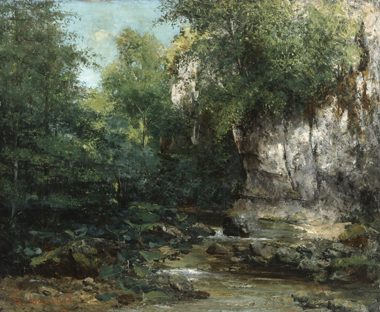 流的银行，1873年 作者 古斯塔夫·库尔贝