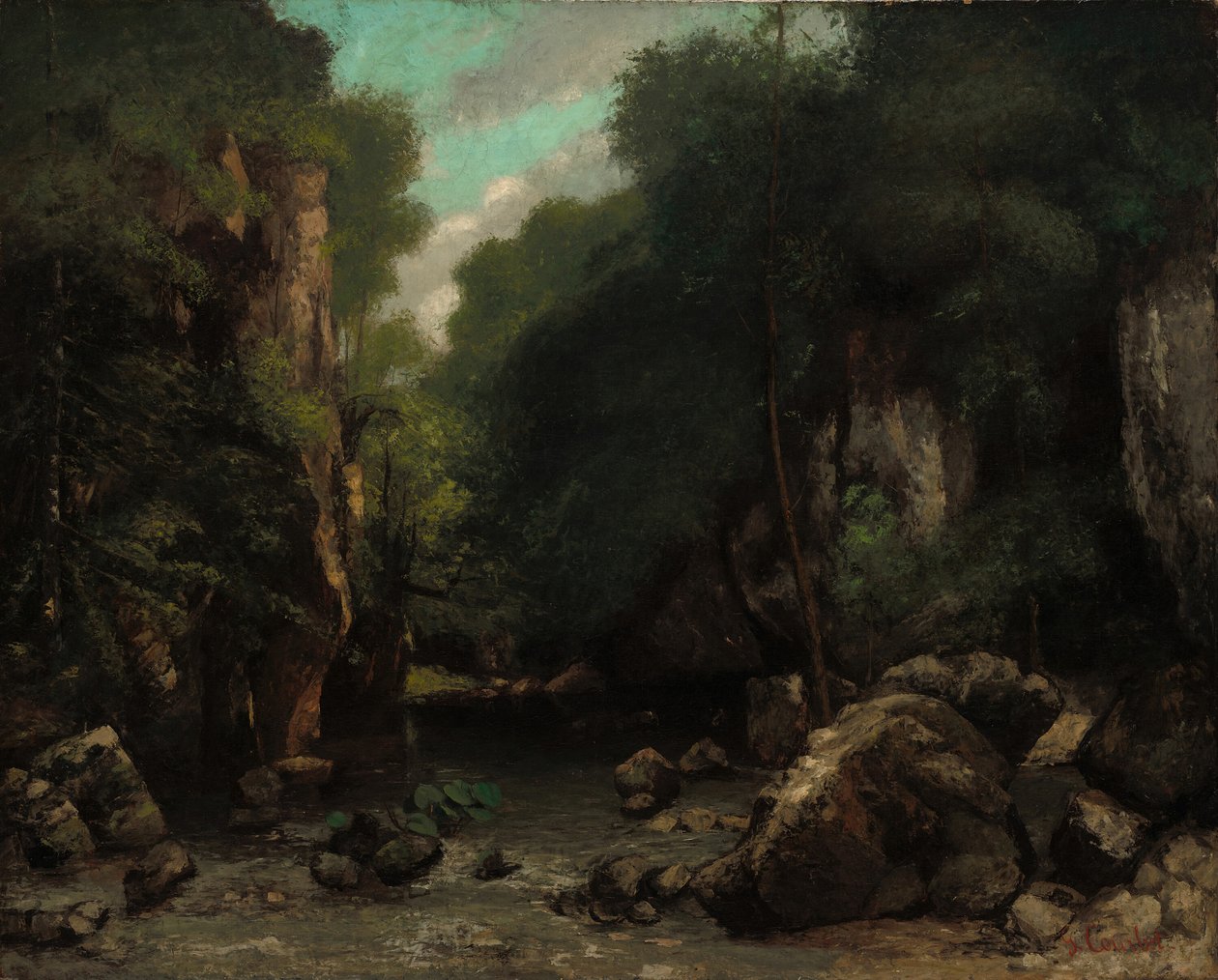 Les Puits-Noir的山谷，1868年。 作者 古斯塔夫·库尔贝