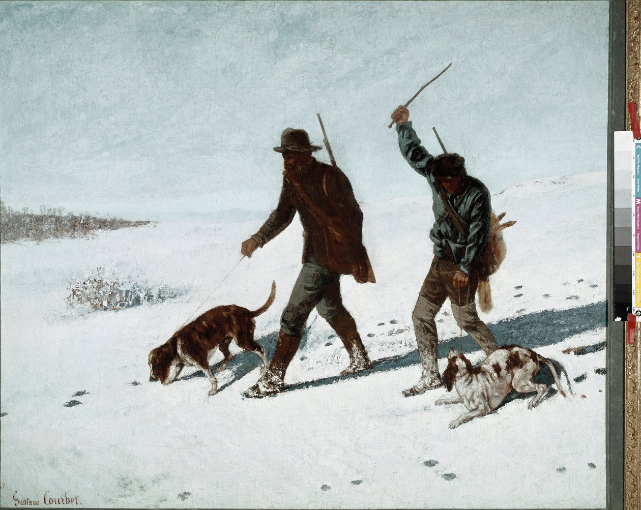 偷猎者们古斯塔夫-库尔贝（1819-1877）的画作 作者 古斯塔夫·库尔贝