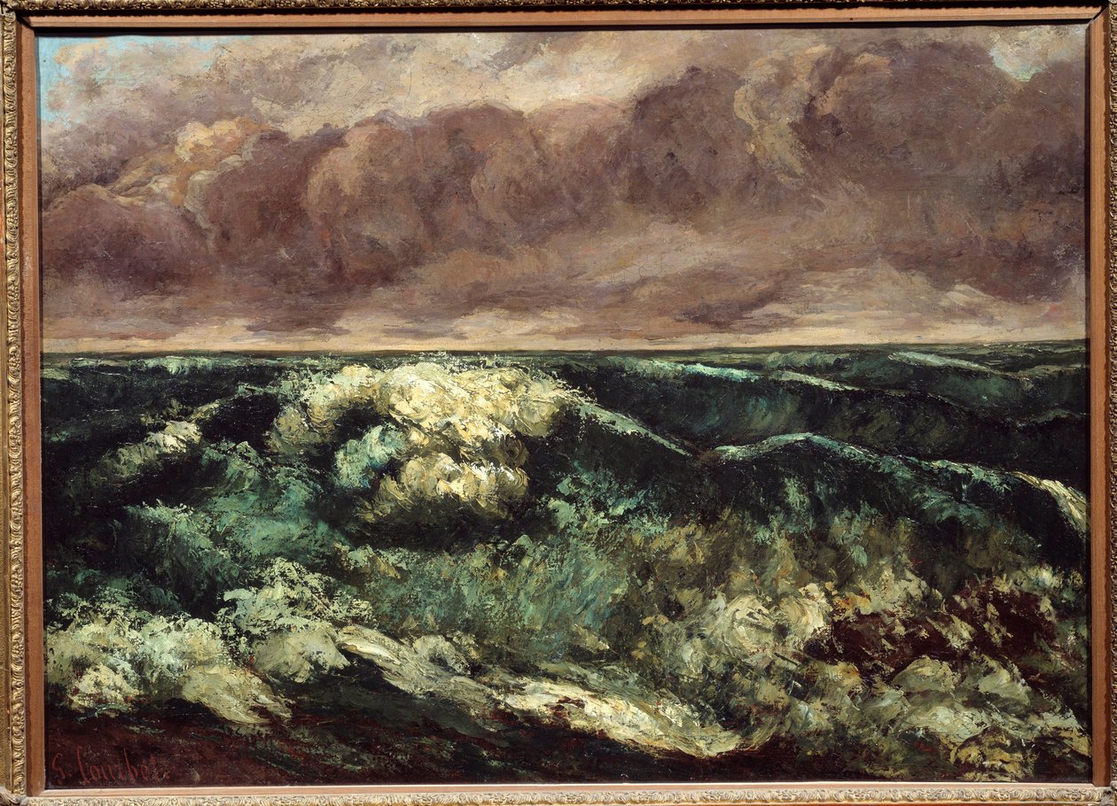 海浪。 古斯塔夫·库尔贝 (1819-1877) 的绘画 作者 古斯塔夫·库尔贝