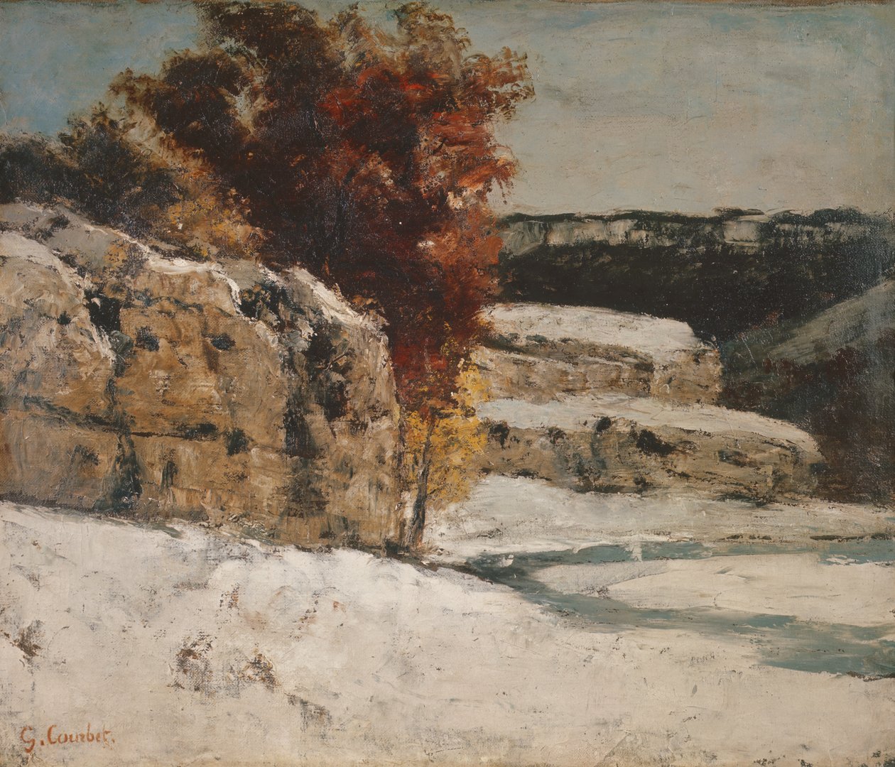 冬季景观，1865-70 作者 古斯塔夫·库尔贝