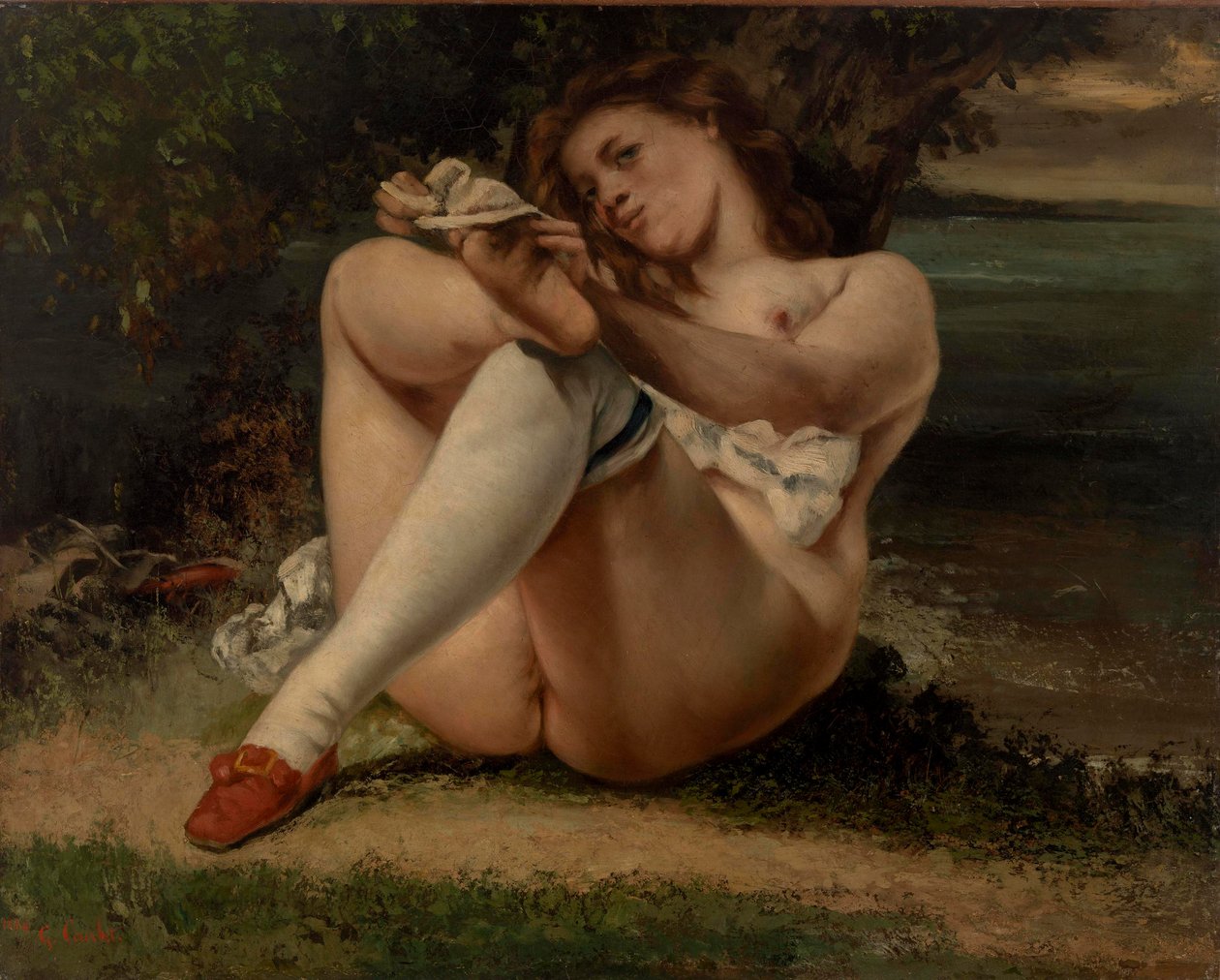 穿白丝袜的女人（La Femme aux bas blancs） 作者 古斯塔夫·库尔贝