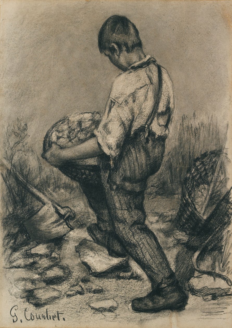 年轻的破石者，约1864-1865年 作者 古斯塔夫·库尔贝