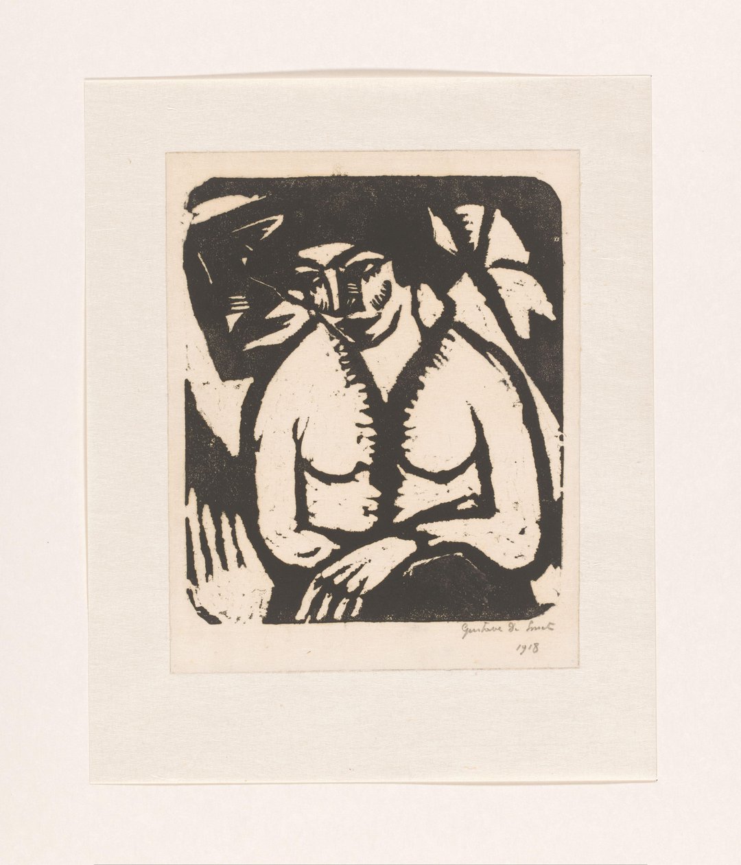 坐着的女人 作者 Gustave De Smet（艺术家签名）