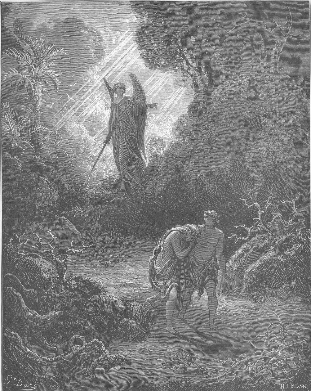 亚当和夏娃被赶出伊甸园（创 3：1-6，13-24） 作者 古斯塔夫·多尔（Gustave Dore）