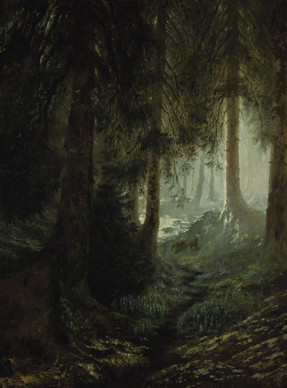 森林景观中的鹿 作者 古斯塔夫·多尔（Gustave Dore）